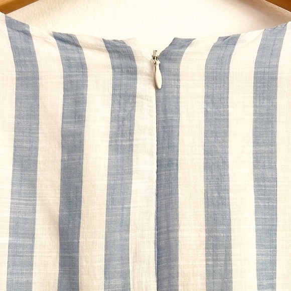 J. Crew Striped Faux Wrap Mini Dress Blue White Stripes - Picture 12 of 15